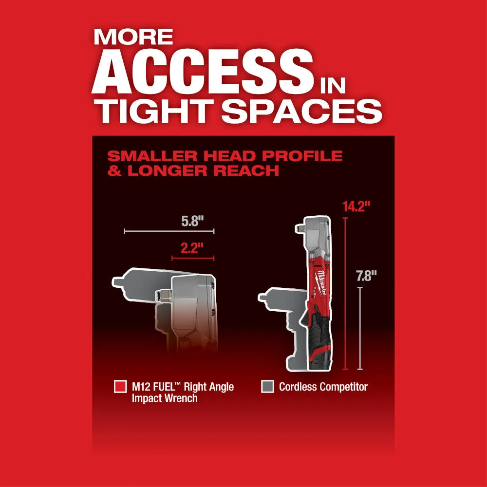 Milwaukee 2565-20 M12 FUEL 1/2" Right Angle Impact Wrench with Friction Ring