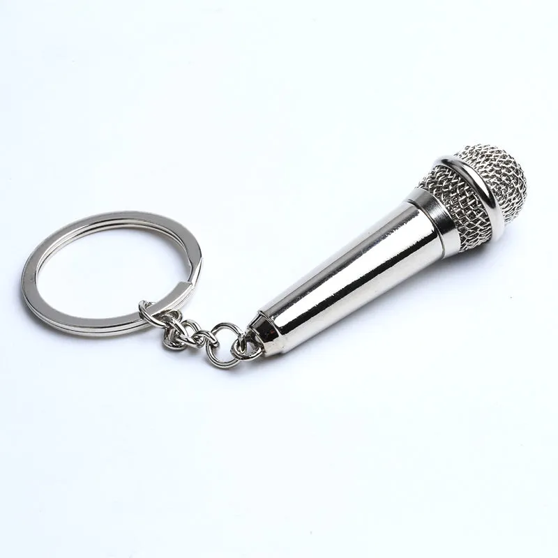 Mini Microphone Singer Rapper Music Lover Rock Roll BFF Best Friends Bag Charm Pendant Keychain Music Jewelry Gifts