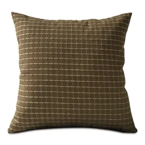 Mocha Check Throw Pillow Cover 18x18