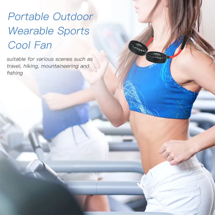 Multi-function Portable Adjustable Wearable Sport Fan(Black)