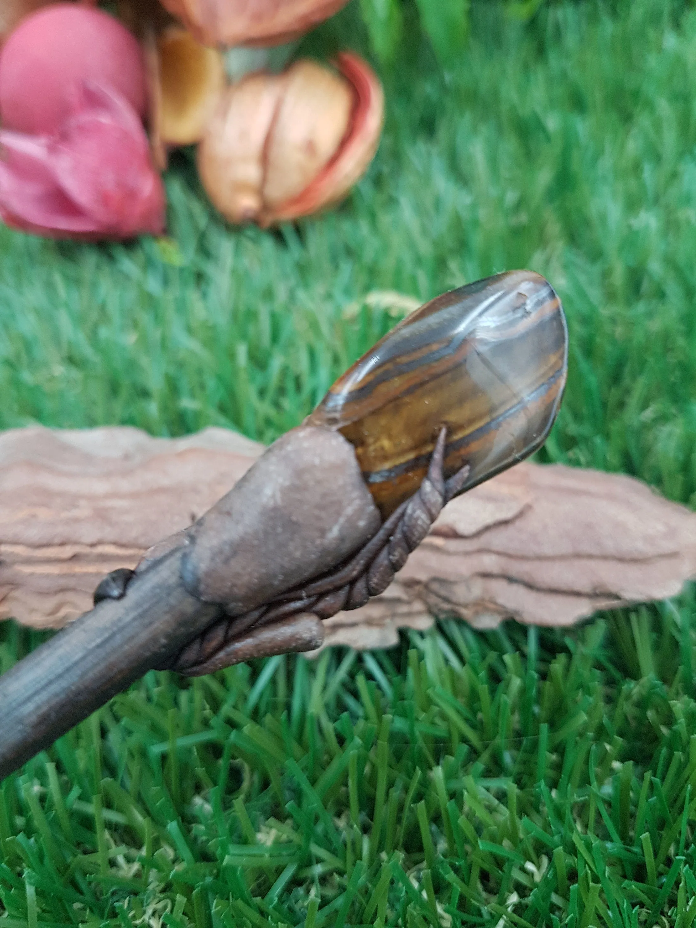 Natural Crystal Tiger Eye Wand -Fairy wand-Wizard wand-Nature Wand Healing Crystal Zodiac Mineral Stone