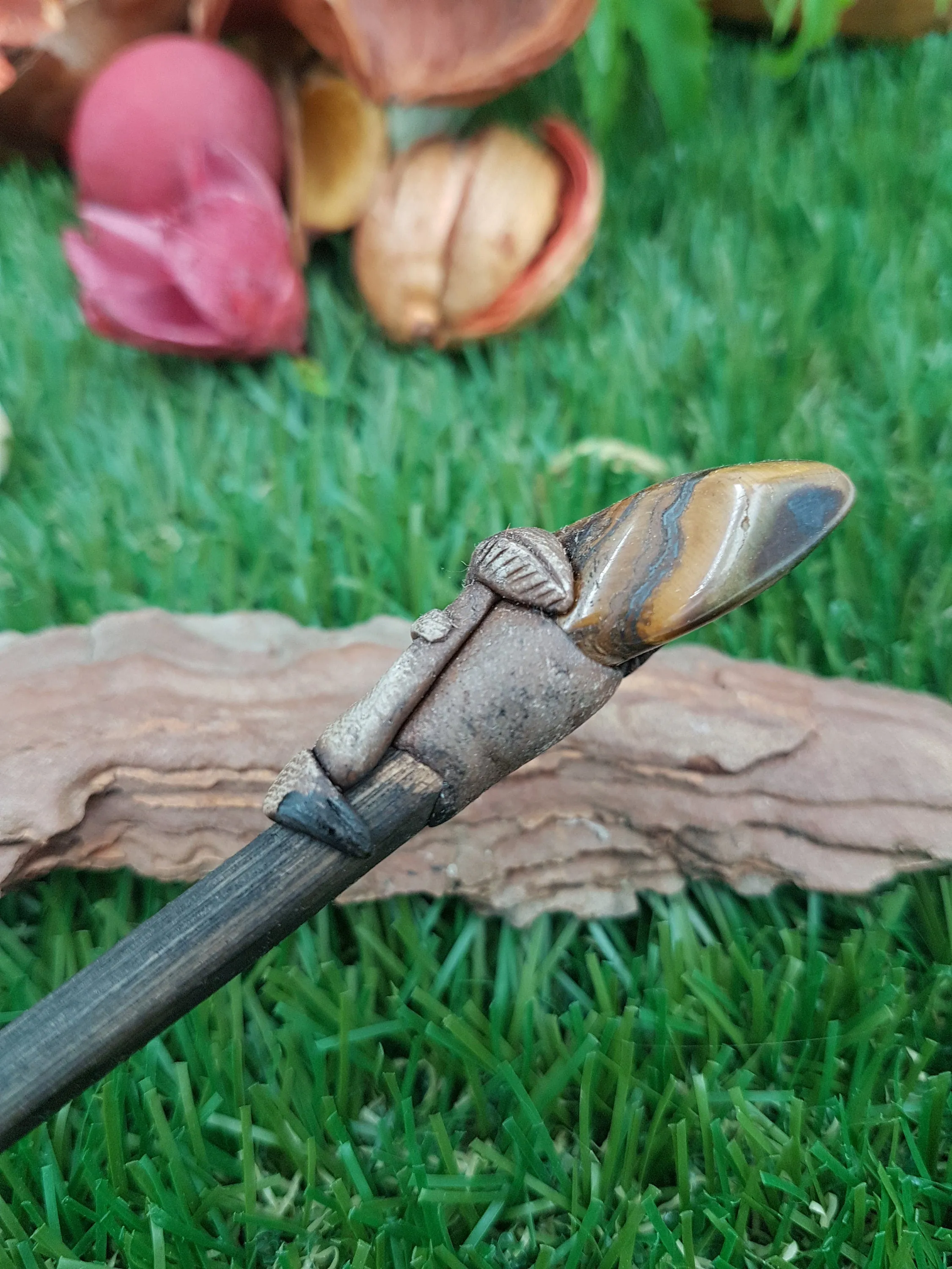 Natural Crystal Tiger Eye Wand -Fairy wand-Wizard wand-Nature Wand Healing Crystal Zodiac Mineral Stone