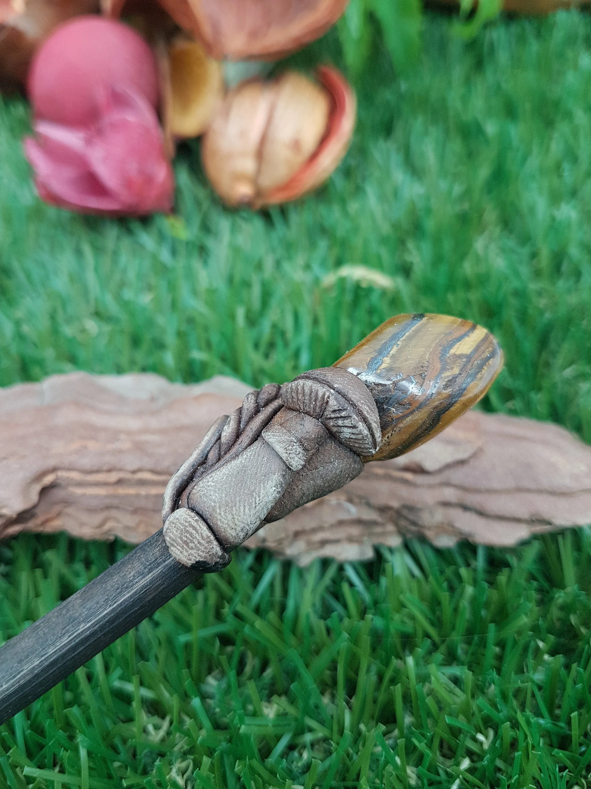 Natural Crystal Tiger Eye Wand -Fairy wand-Wizard wand-Nature Wand Healing Crystal Zodiac Mineral Stone