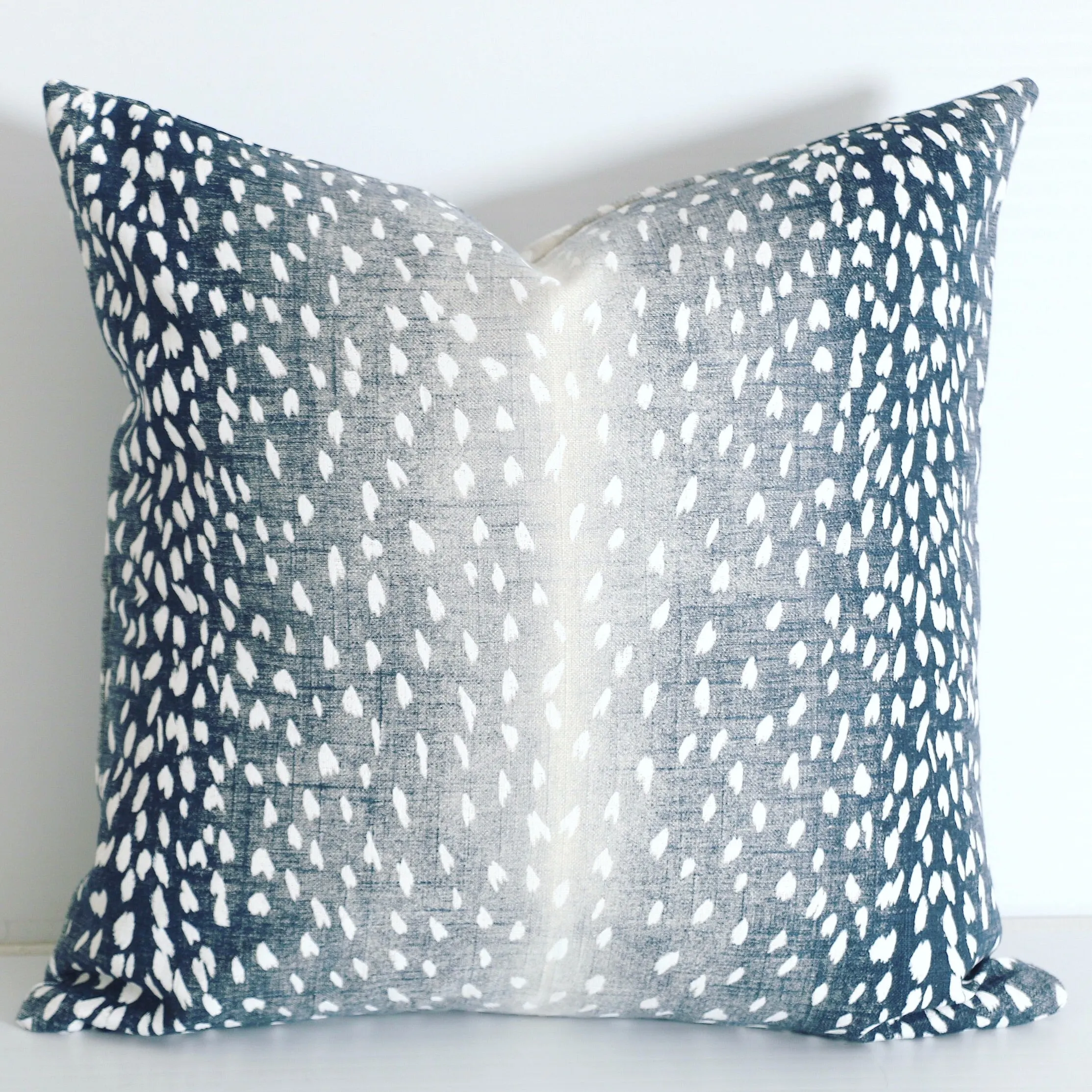 Navy Fawn: Ombré Animal Print Pillow Cover