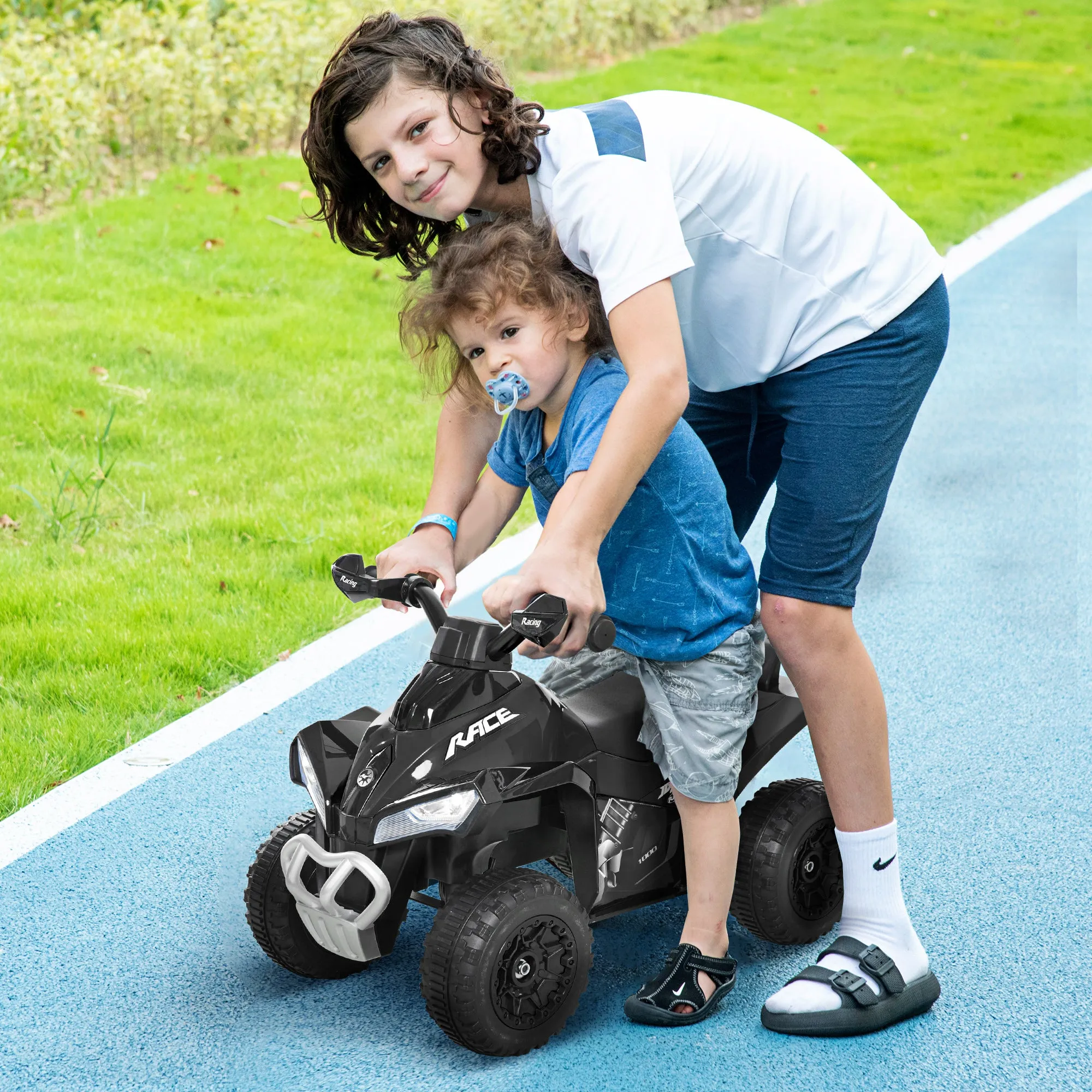 No Power Quad Toddler Ride on Car Foot-to-Floor Sliding Black