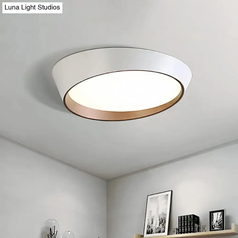 Nordic LED Round Ceiling Light Fixture - Acrylic Flush Mount Lamp for Bedroom in White/Grey/Green - 16"/19.5" Dia