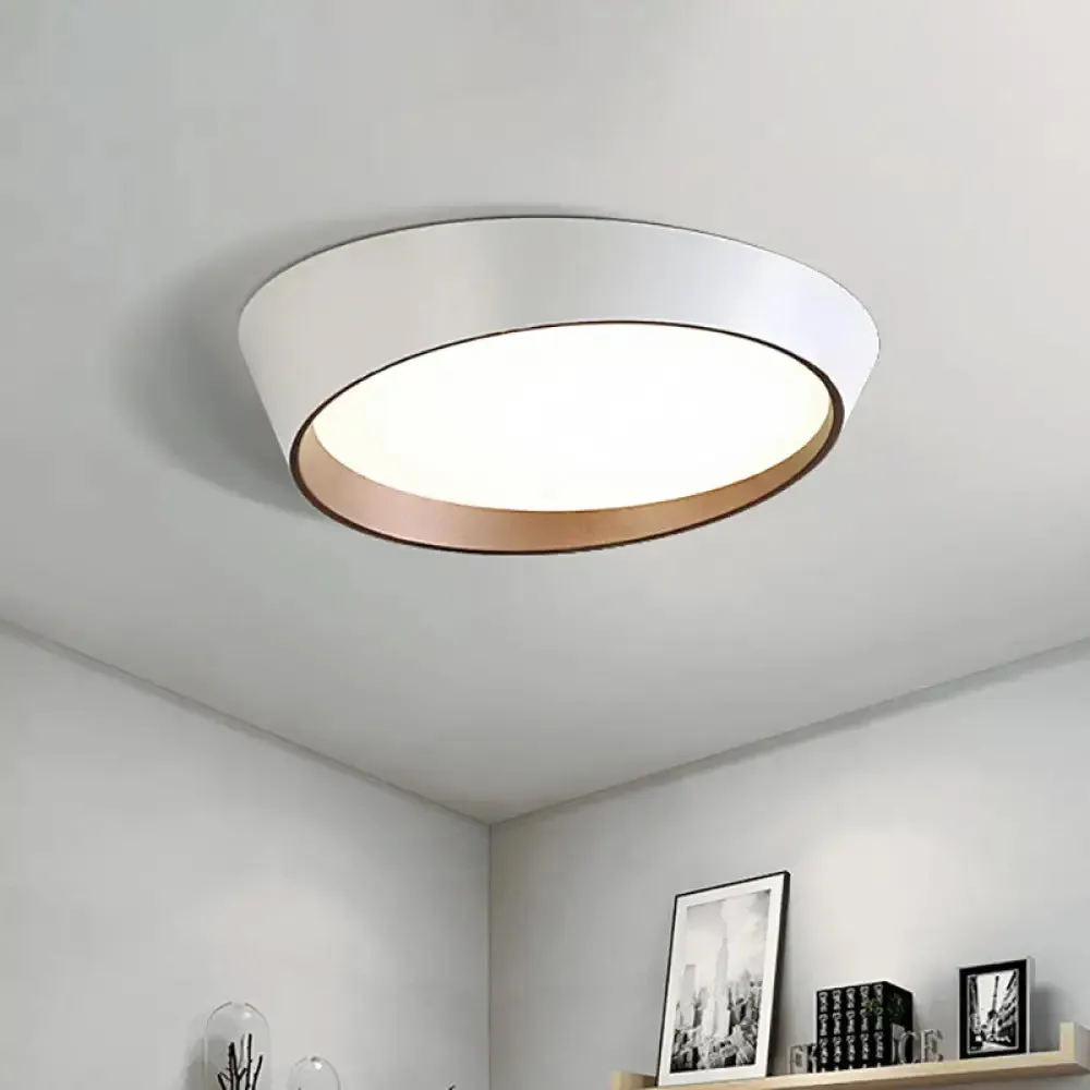 Nordic LED Round Ceiling Light Fixture - Acrylic Flush Mount Lamp for Bedroom in White/Grey/Green - 16"/19.5" Dia