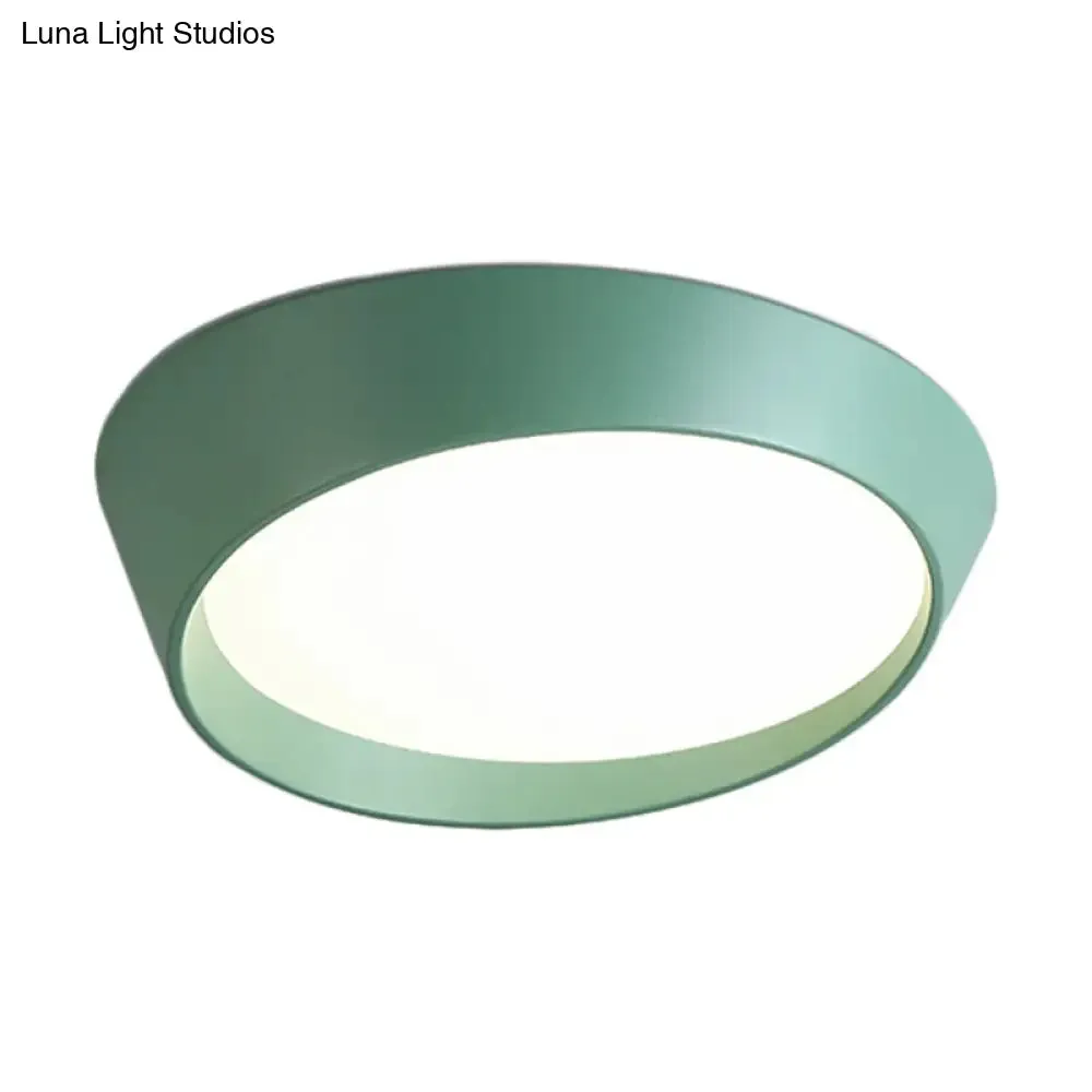 Nordic LED Round Ceiling Light Fixture - Acrylic Flush Mount Lamp for Bedroom in White/Grey/Green - 16"/19.5" Dia