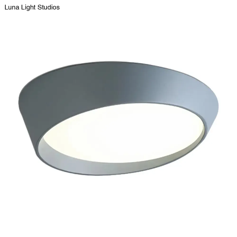 Nordic LED Round Ceiling Light Fixture - Acrylic Flush Mount Lamp for Bedroom in White/Grey/Green - 16"/19.5" Dia