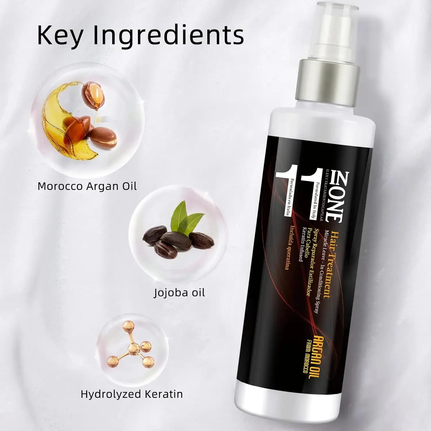 NUSPA 11 in 1 Moroccan Argan oil Moisture Leave In Conditioner Spray 250 ML