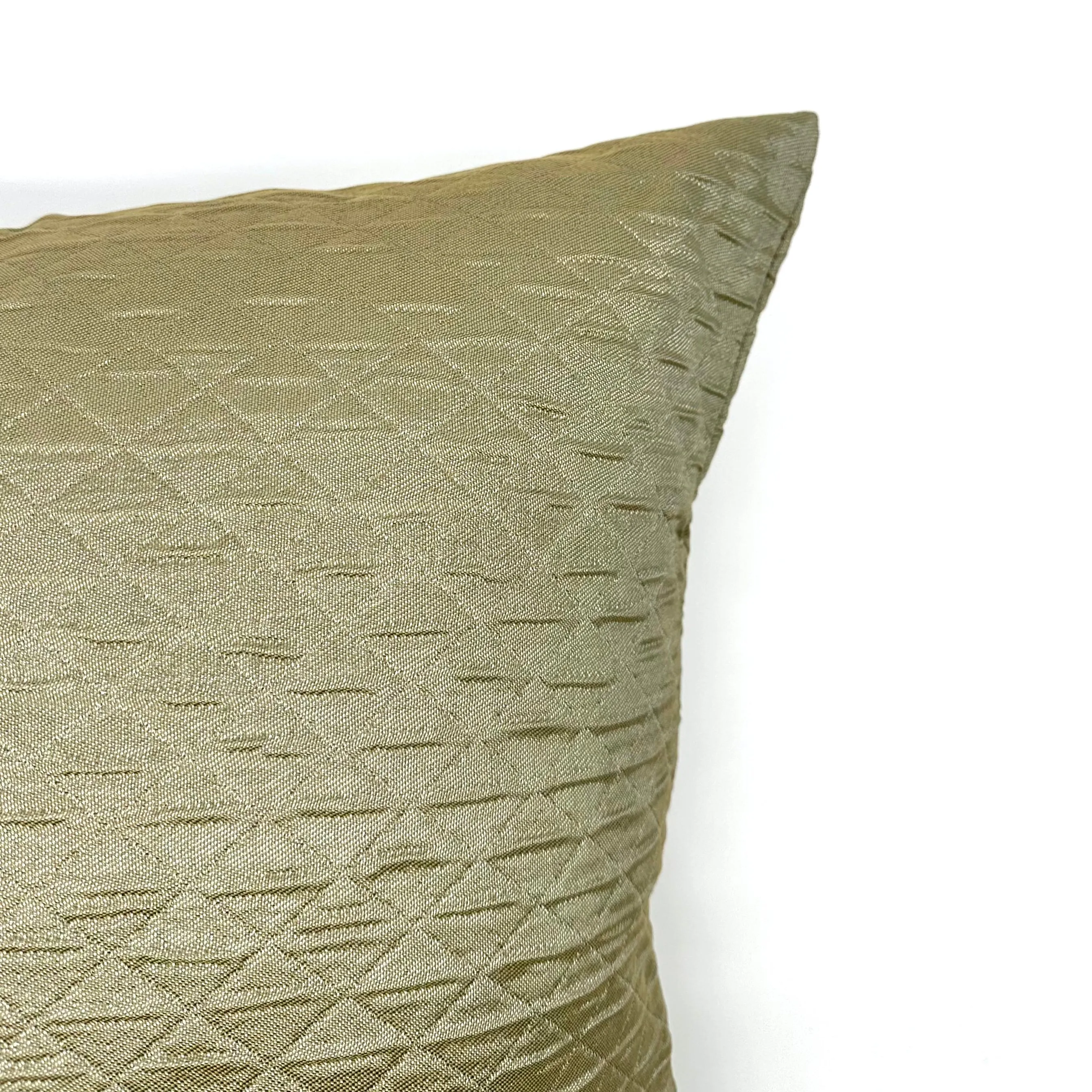 Olive Green Retro Quilted Throw Pillow cover 22x22