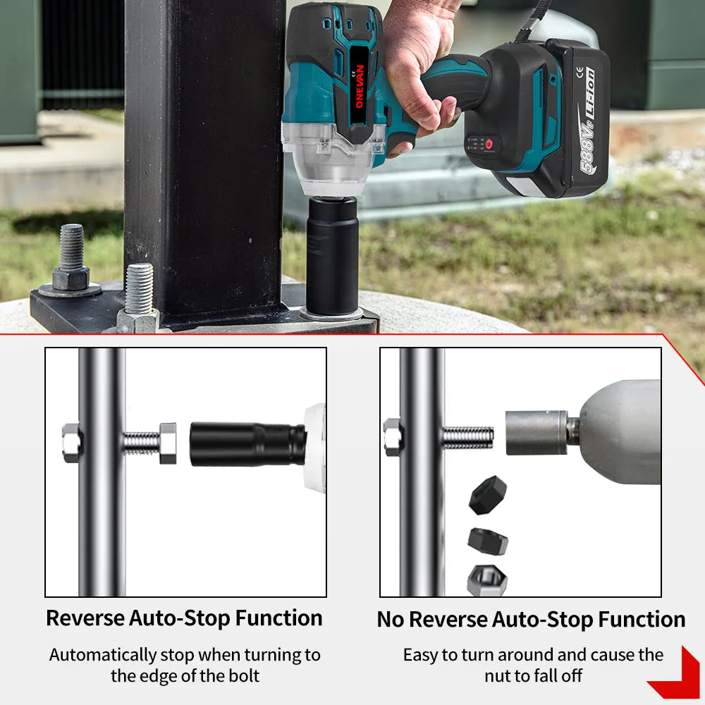 ONEVAN 1/2" 520N·m Cordless Impact Wrench | For Makita 18V Battery