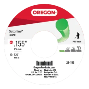 Oregon Trimmer Line - 21-155 - Green Gatorline - Round - .155" Gauge, 3 lb. Spool, 320 Feet