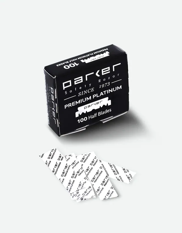 Parker - Premium Platinum Pre-Cut Half Blades, 1 pack of 100 blades