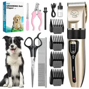 Professional Cordless Dog Grooming Clippers – Quiet, Rechargeable, and Perfect for All Breeds