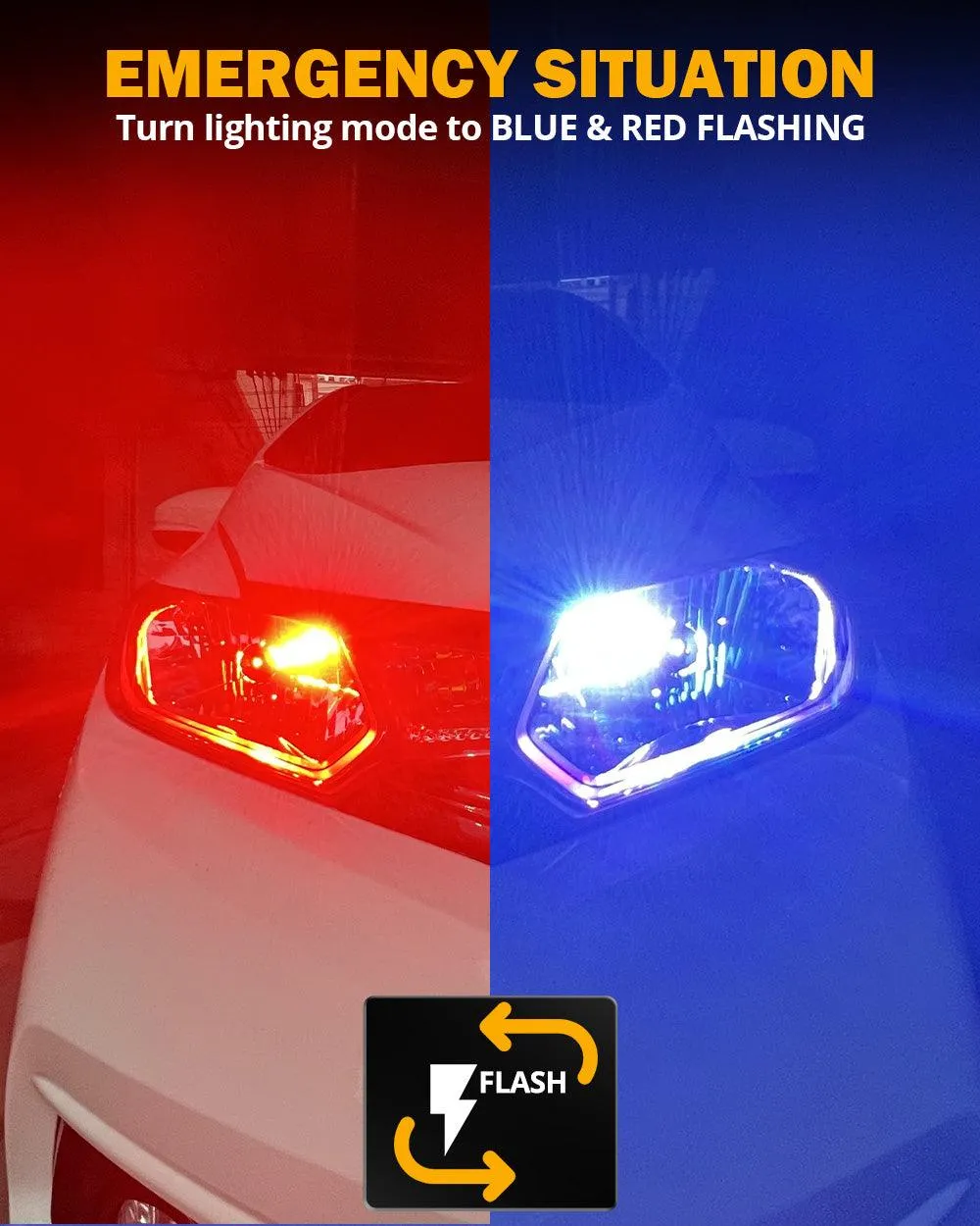 🆕R7 Series 25000LM 70W RGB Remote Control LED Headlight Bulb/DRL/Fog Light