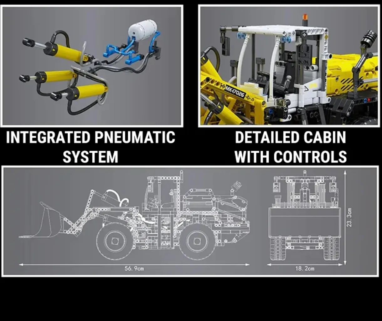 Remote Controlled Liebherr L550 Wheel Loader Brick Set