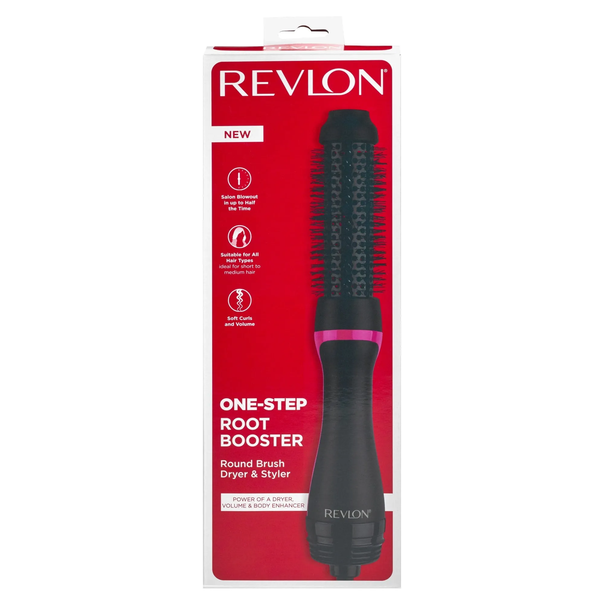 Revlon One Step 1-1/2" Round Ceramic Hair Dryer and Volumizer Hot Air Brush, Black