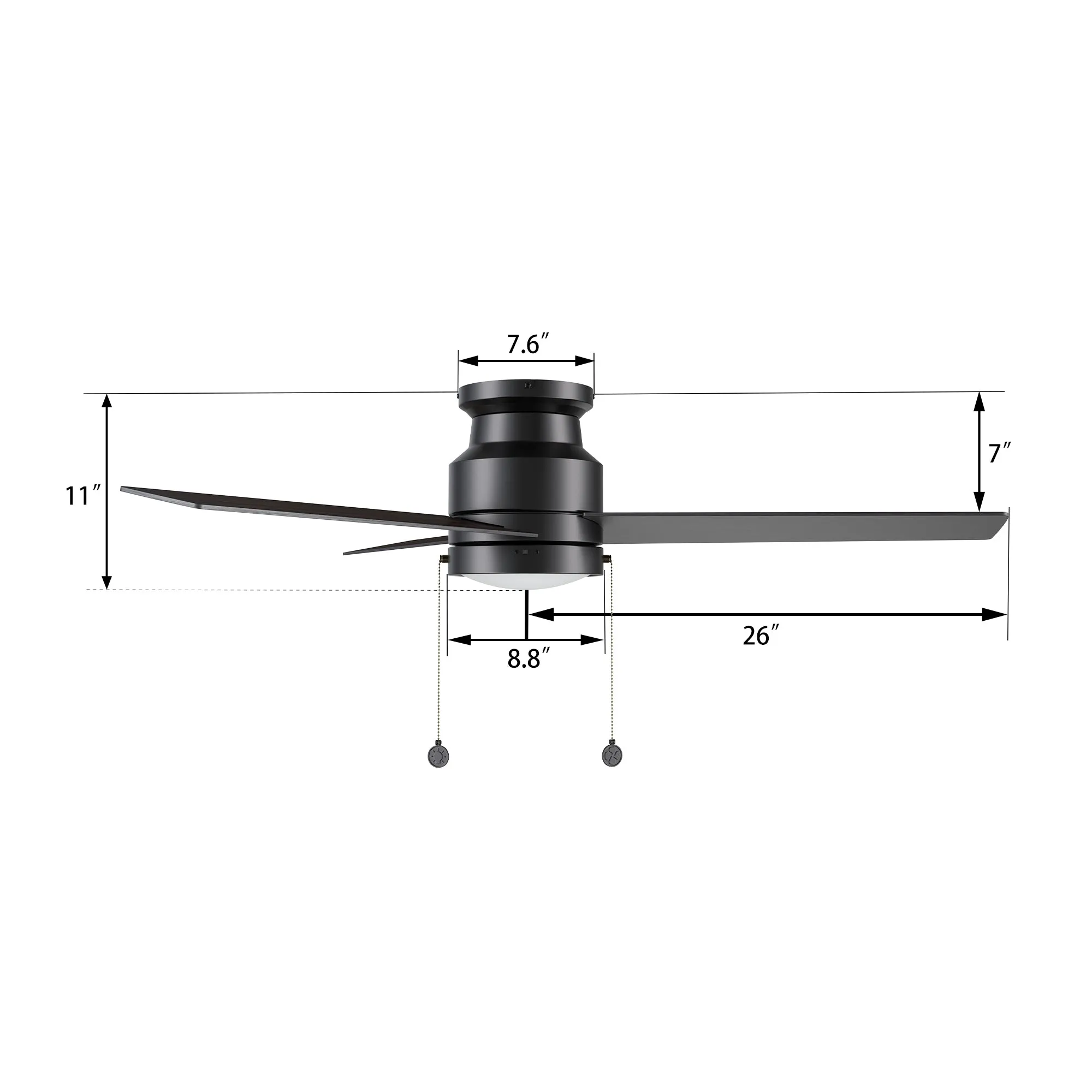 Rieti 52 inch Low Profile Ceiling Fan with LED Light