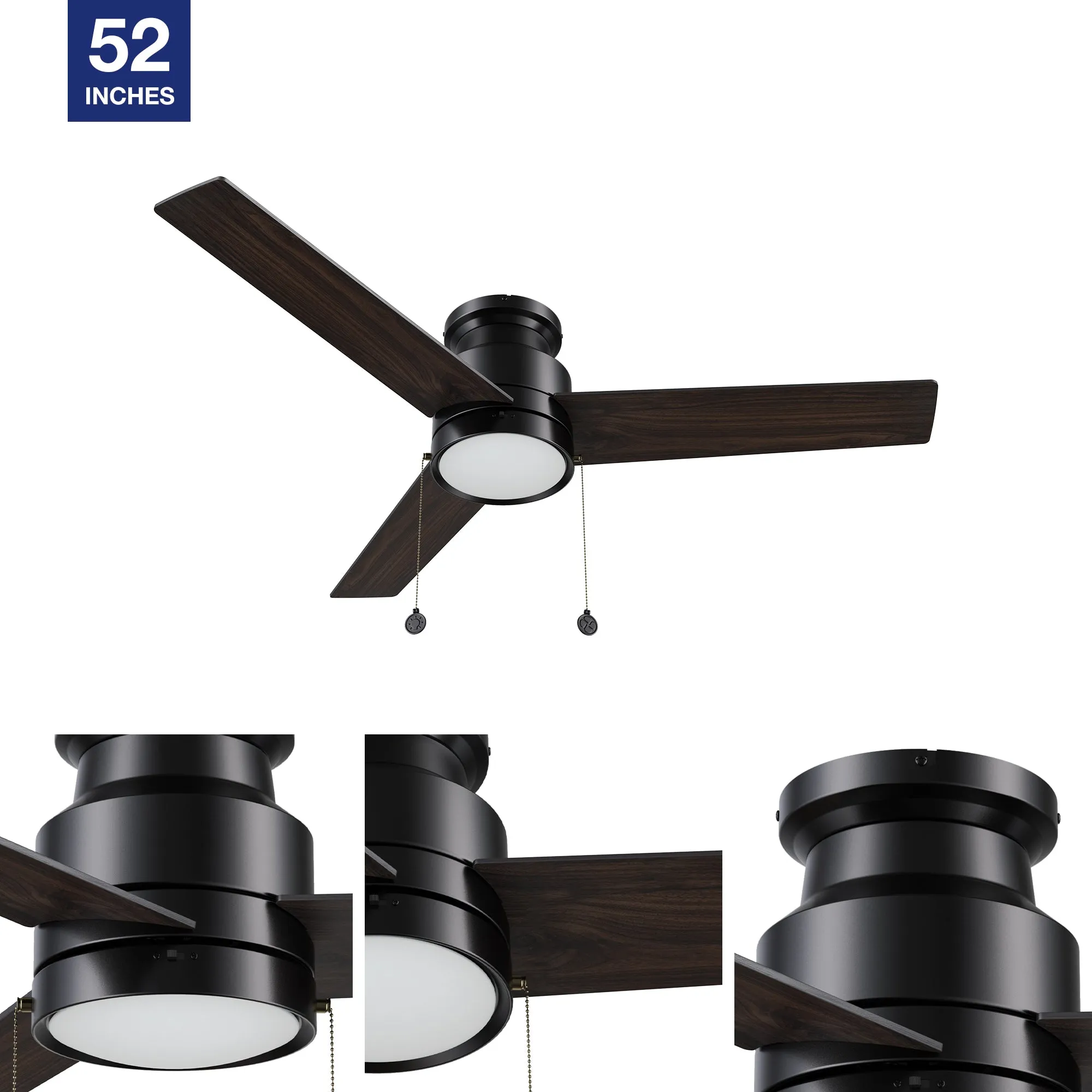 Rieti 52 inch Low Profile Ceiling Fan with LED Light