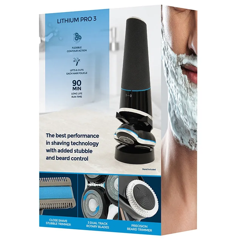 Rotary Shaver And Trimmer Lithium Pro 3 Wet Or Dry - USB Charge