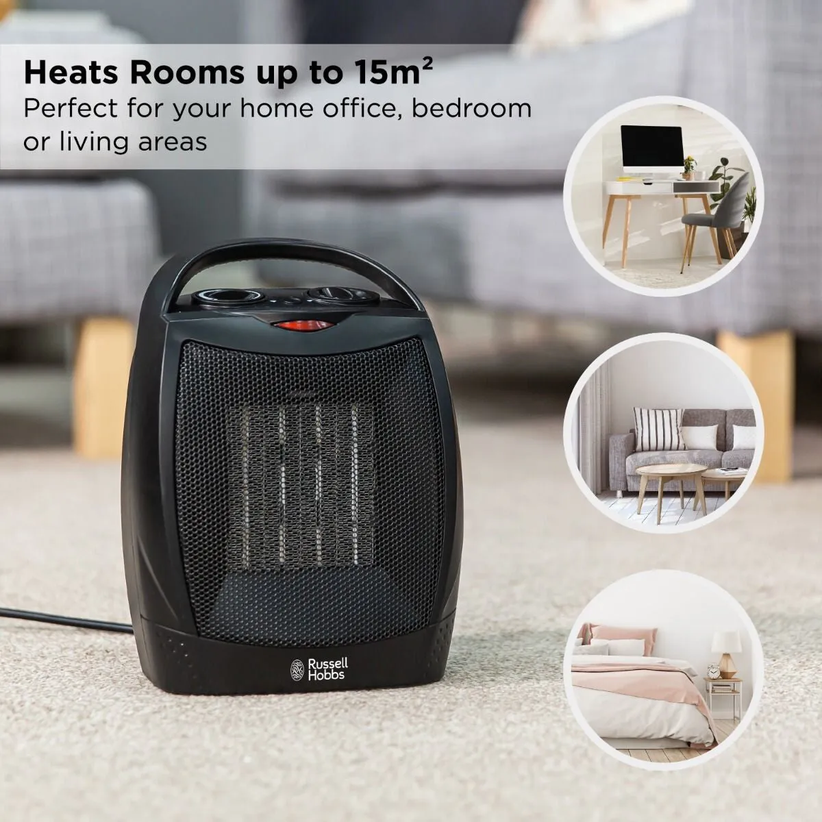 Russell Hobbs RHFH1006B electric space heater Indoor Black 1500 W Fan electric space heater