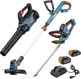 Senix 20 Volt Max 3 Tool Cordless Combo Kit String & Hedge Trimmers and Blower New