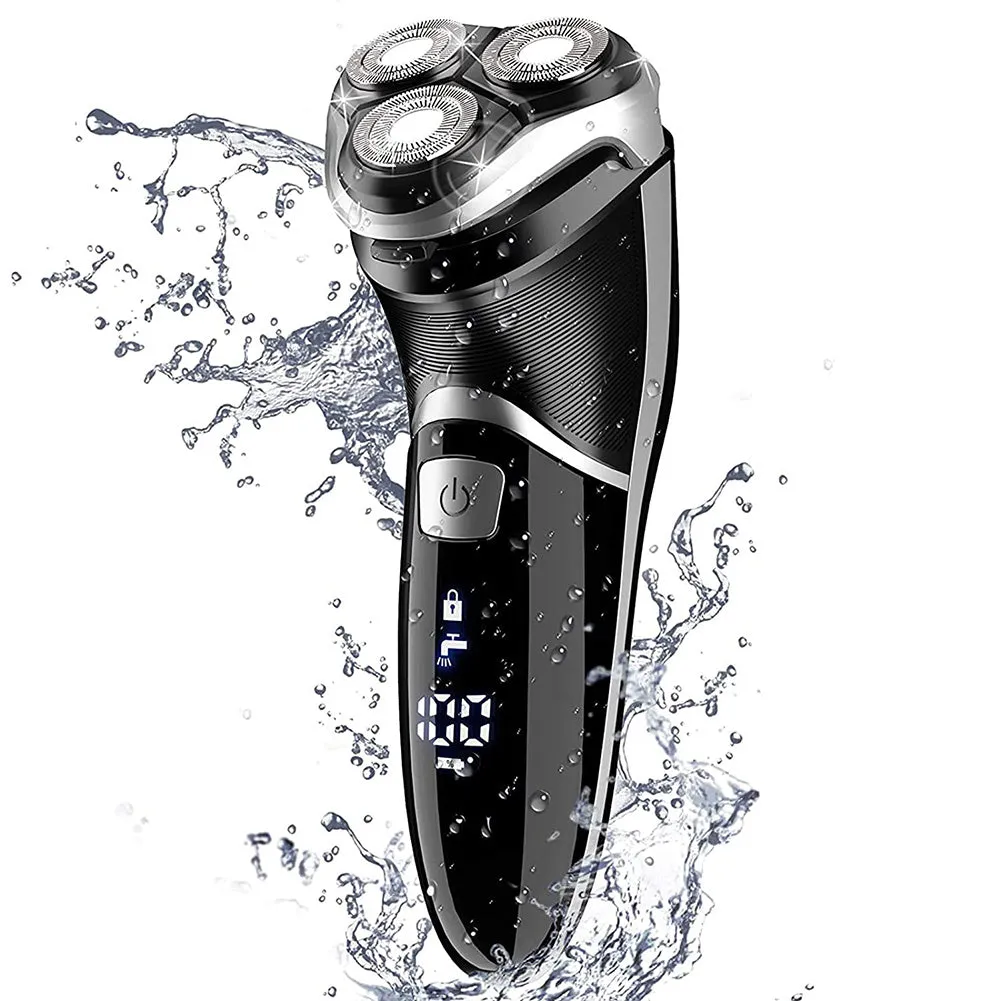 SHININGLOVE Max-T Men Electric Razor Detachable Quick Rechargeable Wet Dry Rotary Shaver