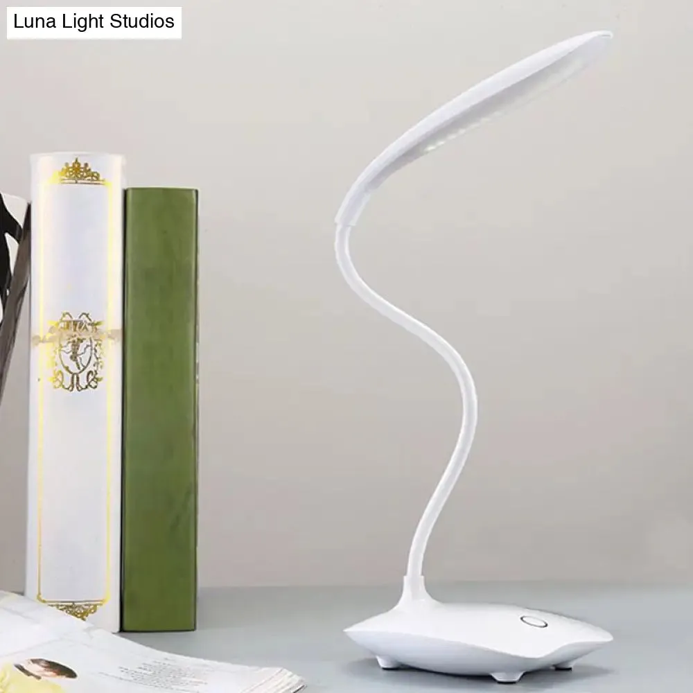 Simple Style LED Desk Lamp - Touch Sensitive, 3 Gear, Plastic - Ideal for Study or Bedside