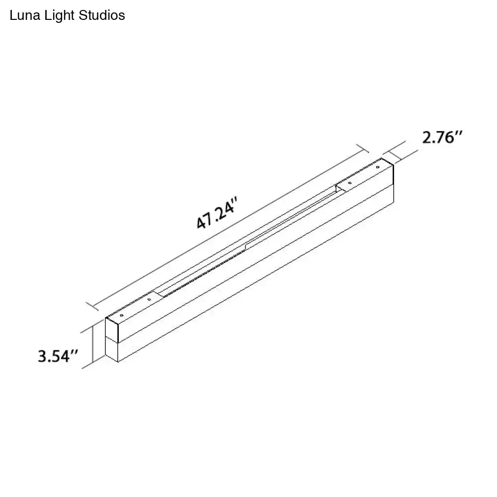 Sleek LED Office Flush Mount: Contemporary Black/Yellow Slim Linear Metal Lamp