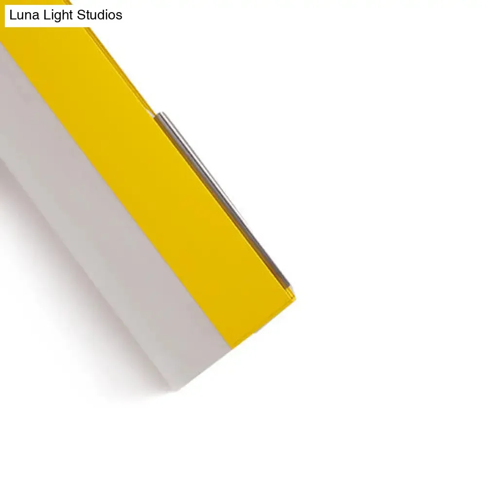 Sleek LED Office Flush Mount: Contemporary Black/Yellow Slim Linear Metal Lamp