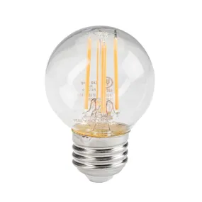 Small Globe Filament Bulb, 40W Equivalent, G16.5 shape, E26 Candalbra base, 2700K, 90 CRI, Clear