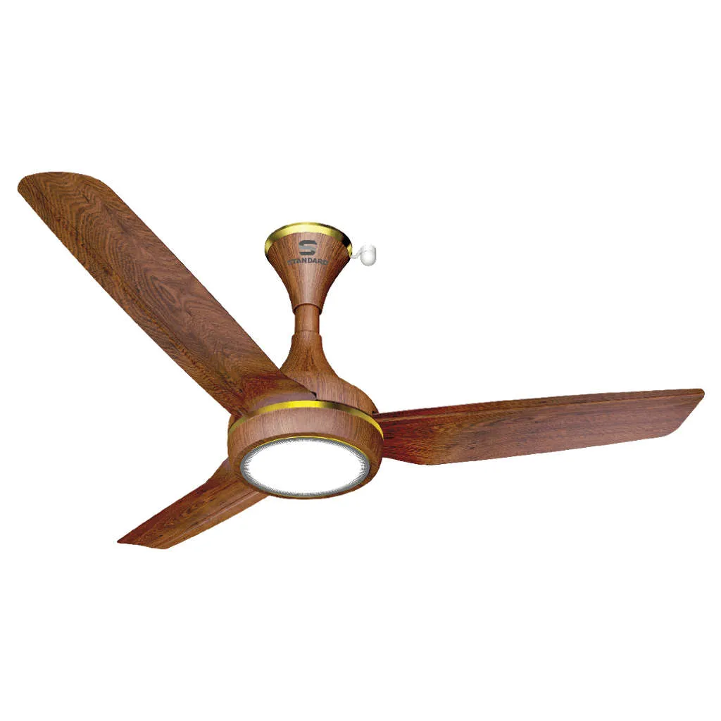 Standard Equator ES Under Light Ceiling Fan 1200mm Walnut Gold FSCQR1SWLG48