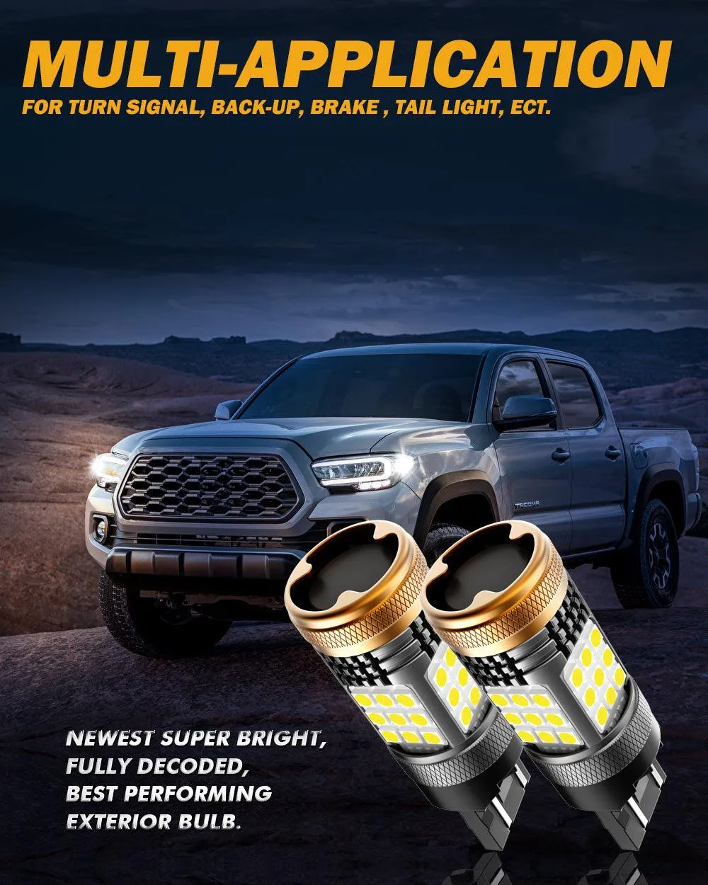 T20 7443 7440 LED Backup Reverse/Turn Signal/Brake Tail Light Bulbs 56W 600% High Brightness CAN-Bus Error Free 6500K White B21 Series | 2 Bulbs