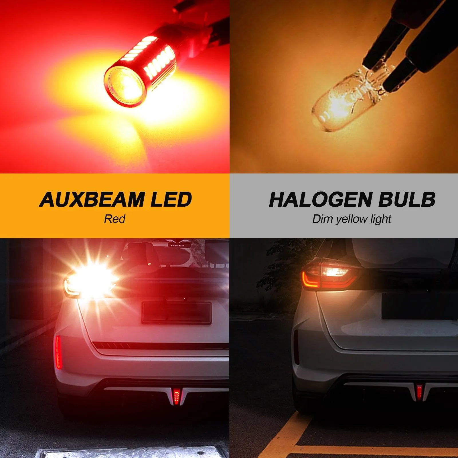 T25 3157 3156 LED Brake/Tail Light Bulbs 20W 4000LM Red 33LED Series | 2 Bulbs