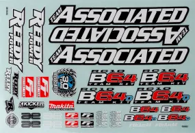 Team Associated RC10B6.4 Decal Sheet (ASS91993)