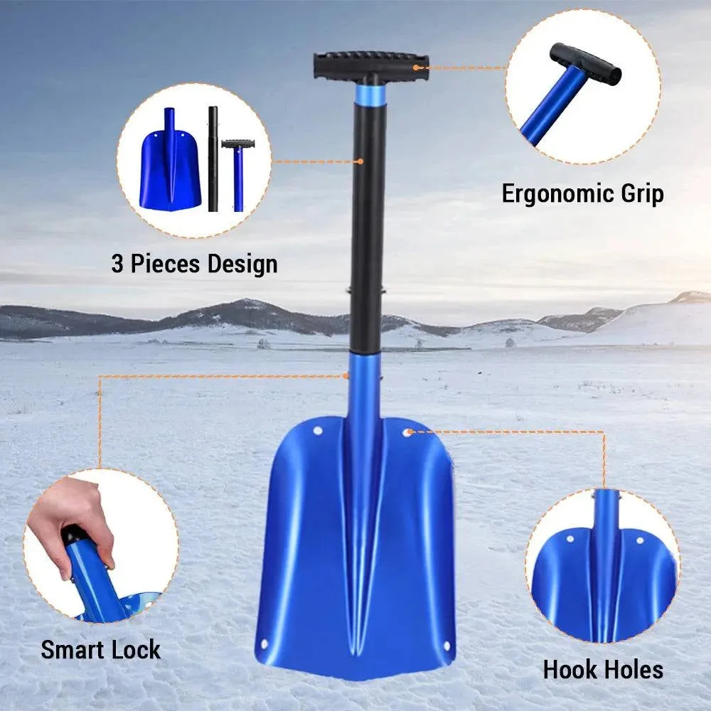 Telescopic Snow Shovel Lightweight Sport Utility Snowmobile Shovel Retractable Camping Shovel Snow Removal Tool