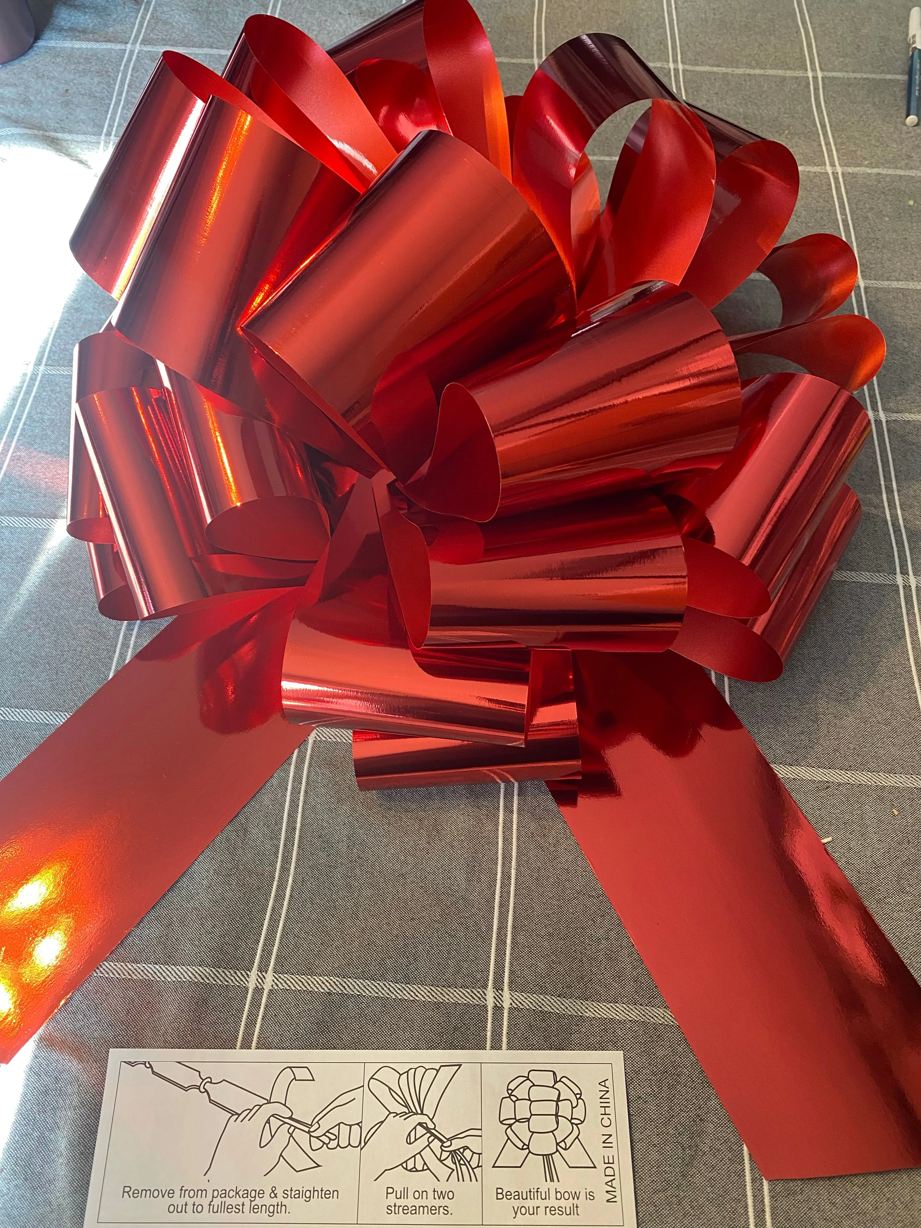 The Giant Red Car Bow 18'', for Ride On Cars, Real Cars, Any gifts