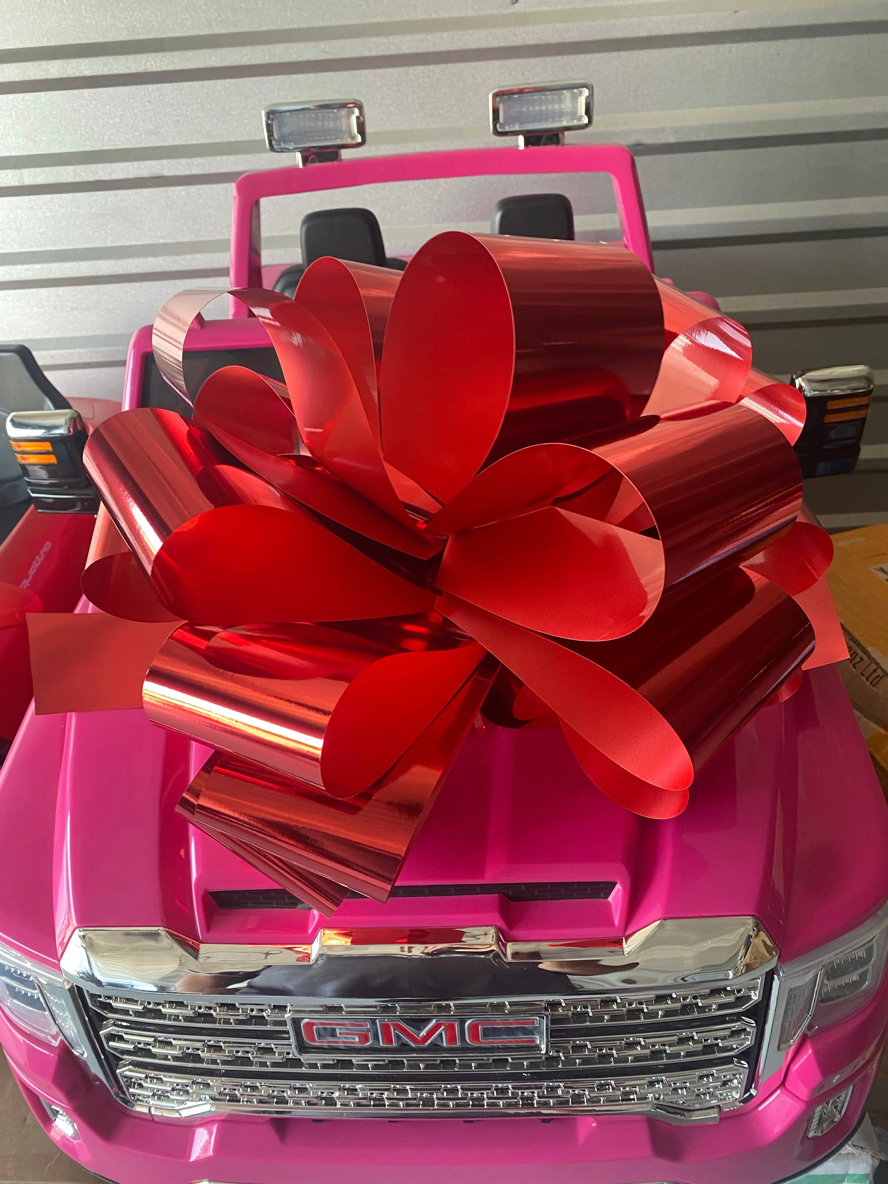 The Giant Red Car Bow 18'', for Ride On Cars, Real Cars, Any gifts