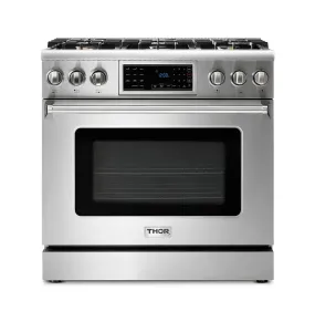 Thor Kitchen TRG3601 - 36 Inch Tilt Panel Professional Gas Range