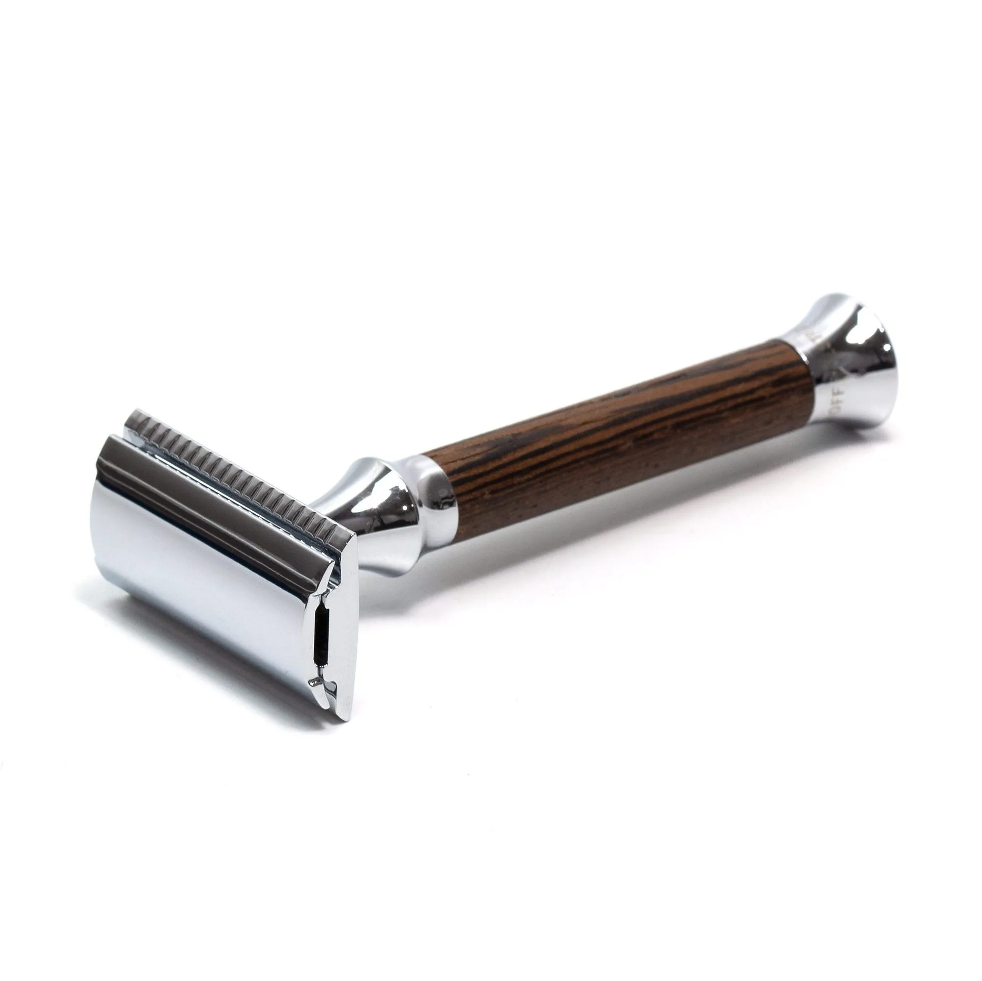 Timor 1365 Closed Comb Safety Razor with Solid Wenge Wood Long Handle