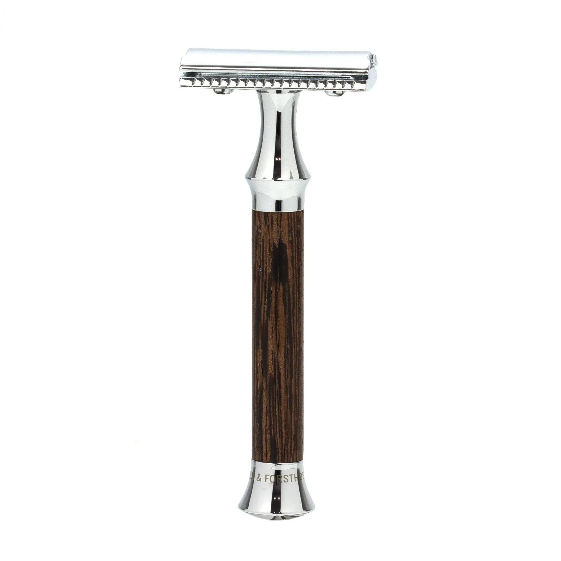 Timor 1365 Closed Comb Safety Razor with Solid Wenge Wood Long Handle