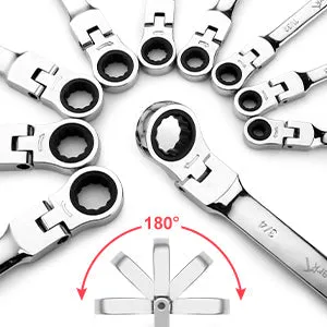 Towallmark 14-Piece Flex-Head Ratcheting Wrench Set