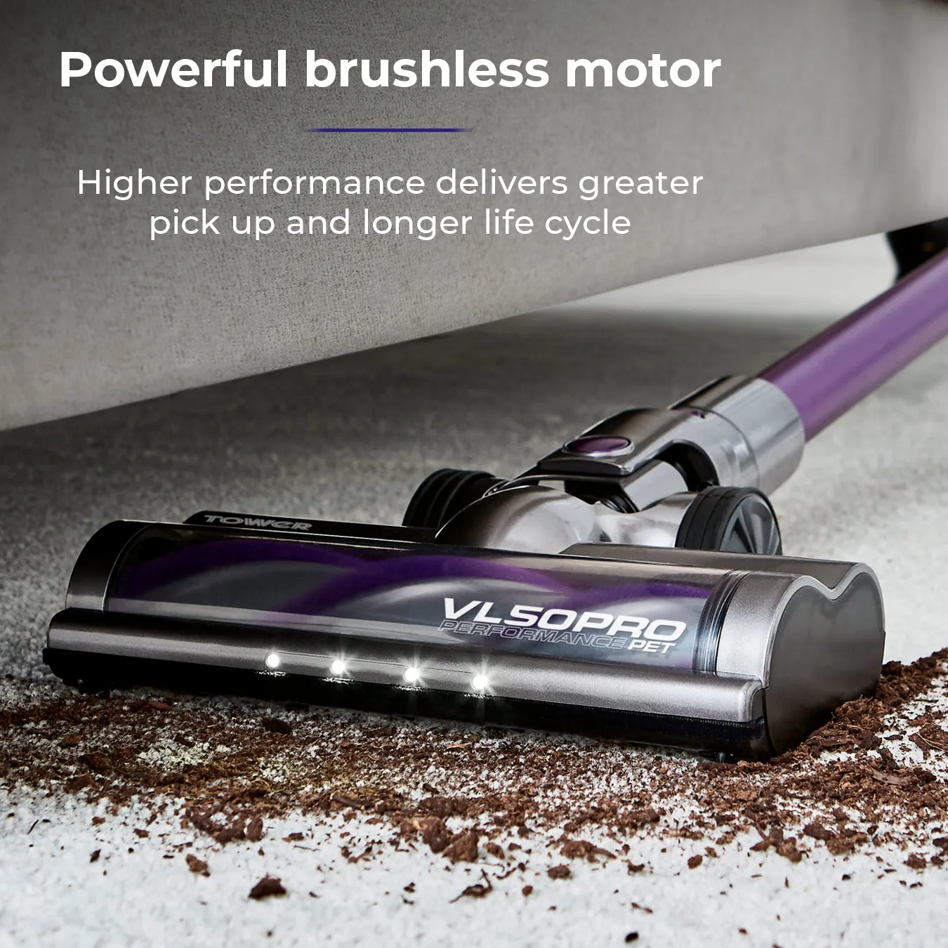 Tower VL50 Pro Performance Pet 22.2V Cordless 3-IN-1 Vacuum Cleaner Purple