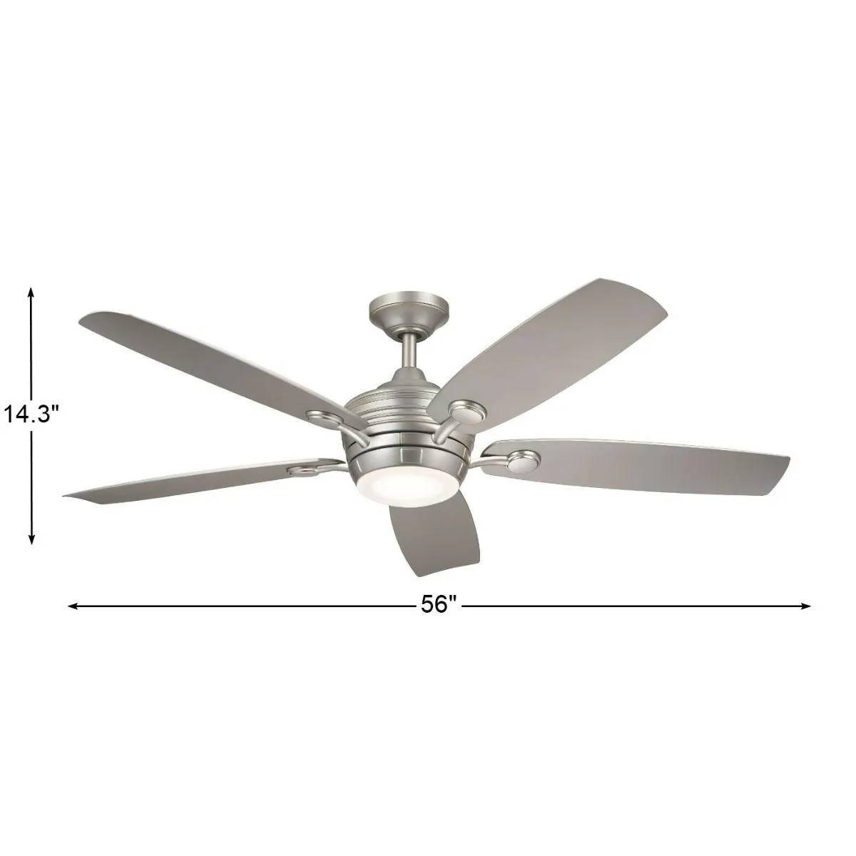 Tranquil Weather  56 Inch Brushed Nickel LED Wet Rated Ceiling Fan with Remote