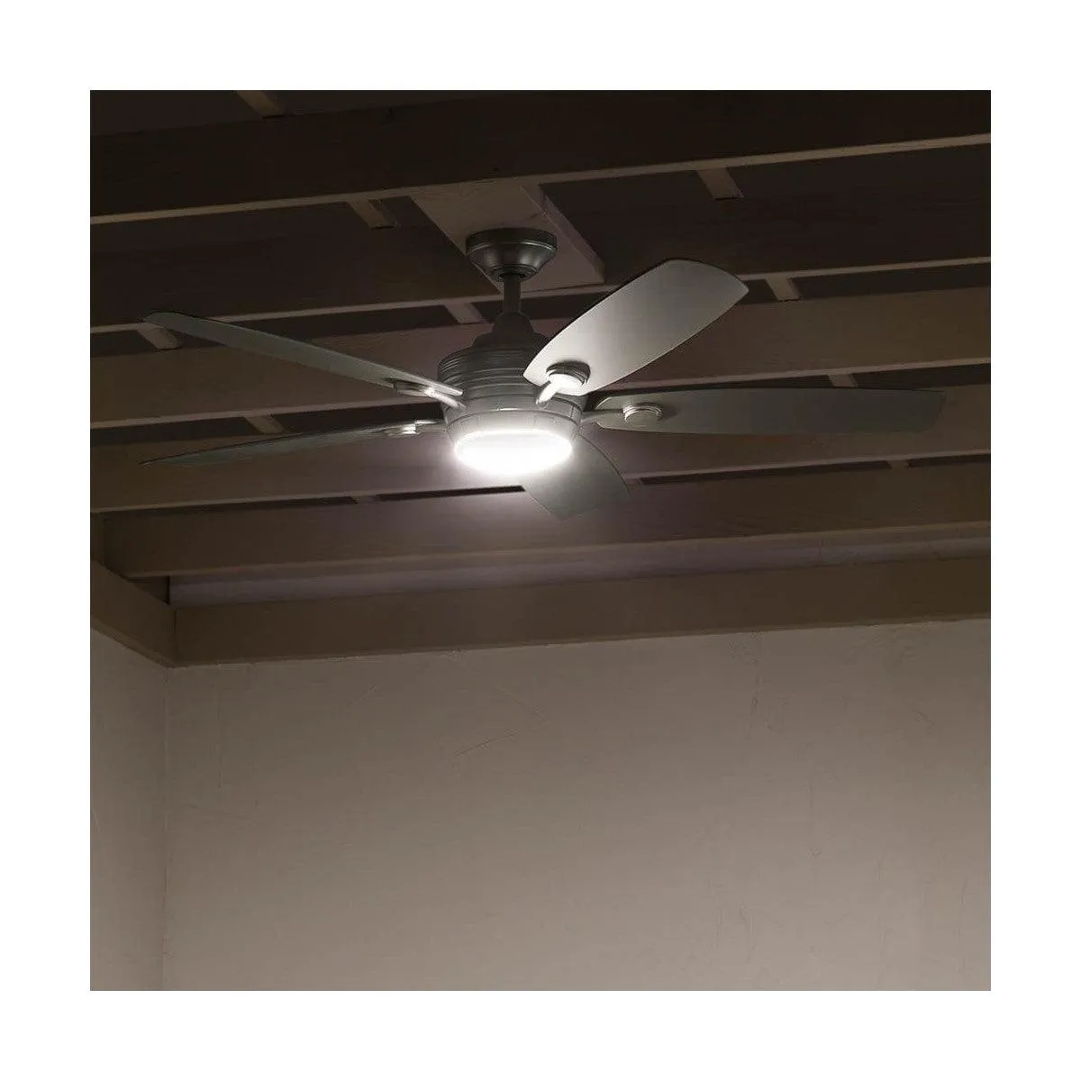 Tranquil Weather  56 Inch Brushed Nickel LED Wet Rated Ceiling Fan with Remote