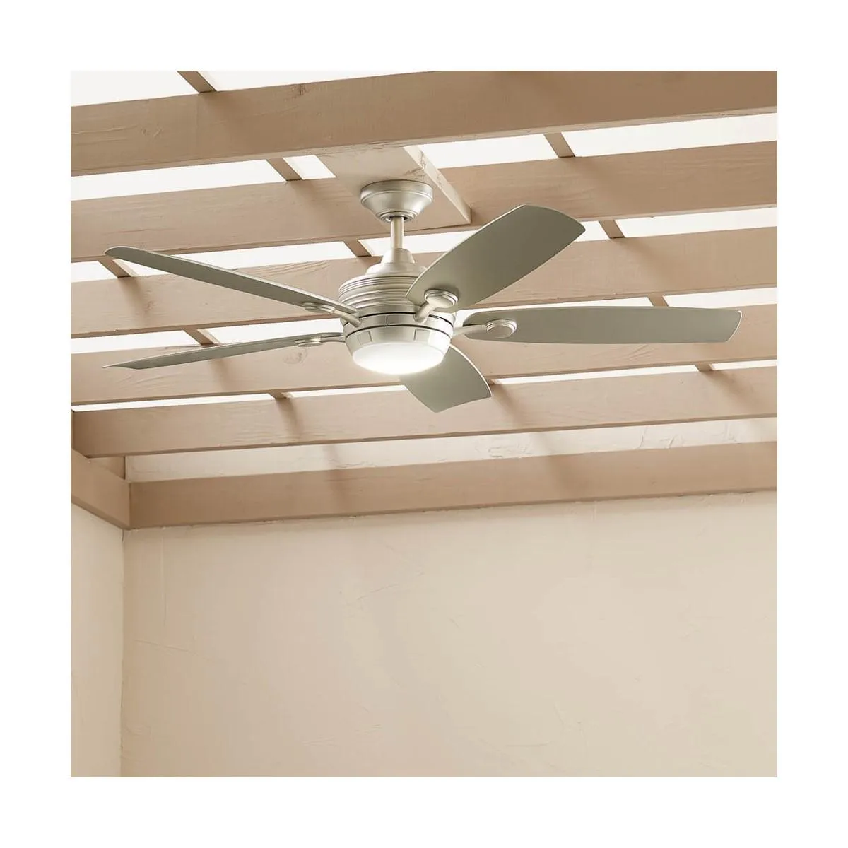 Tranquil Weather  56 Inch Brushed Nickel LED Wet Rated Ceiling Fan with Remote