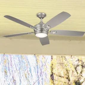 Tranquil Weather  56 Inch Brushed Nickel LED Wet Rated Ceiling Fan with Remote