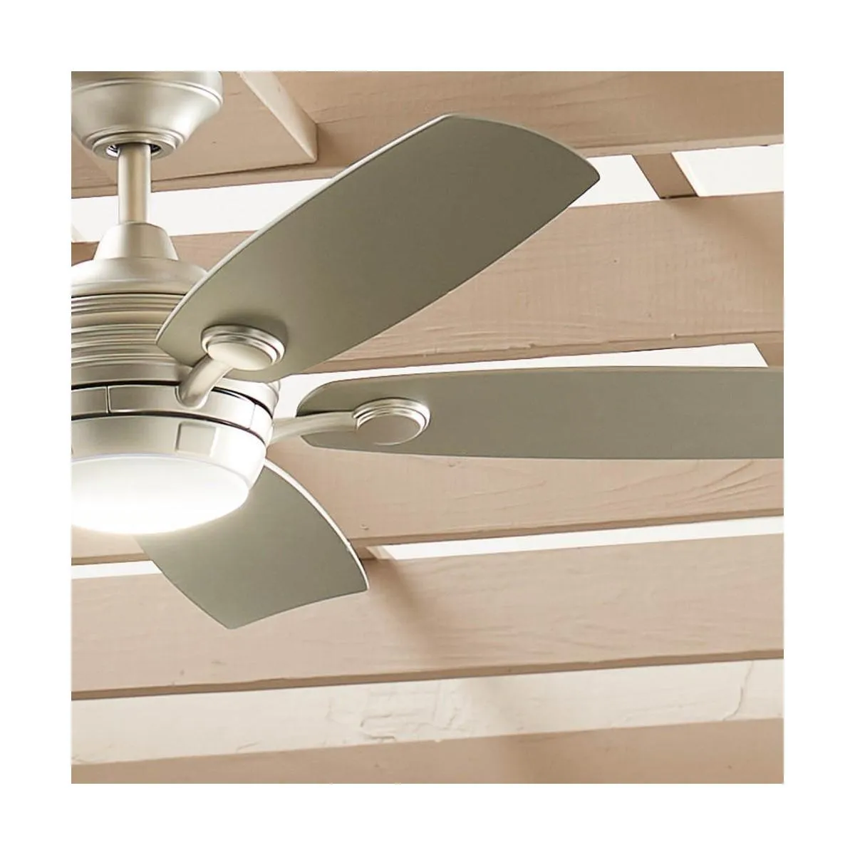 Tranquil Weather  56 Inch Brushed Nickel LED Wet Rated Ceiling Fan with Remote