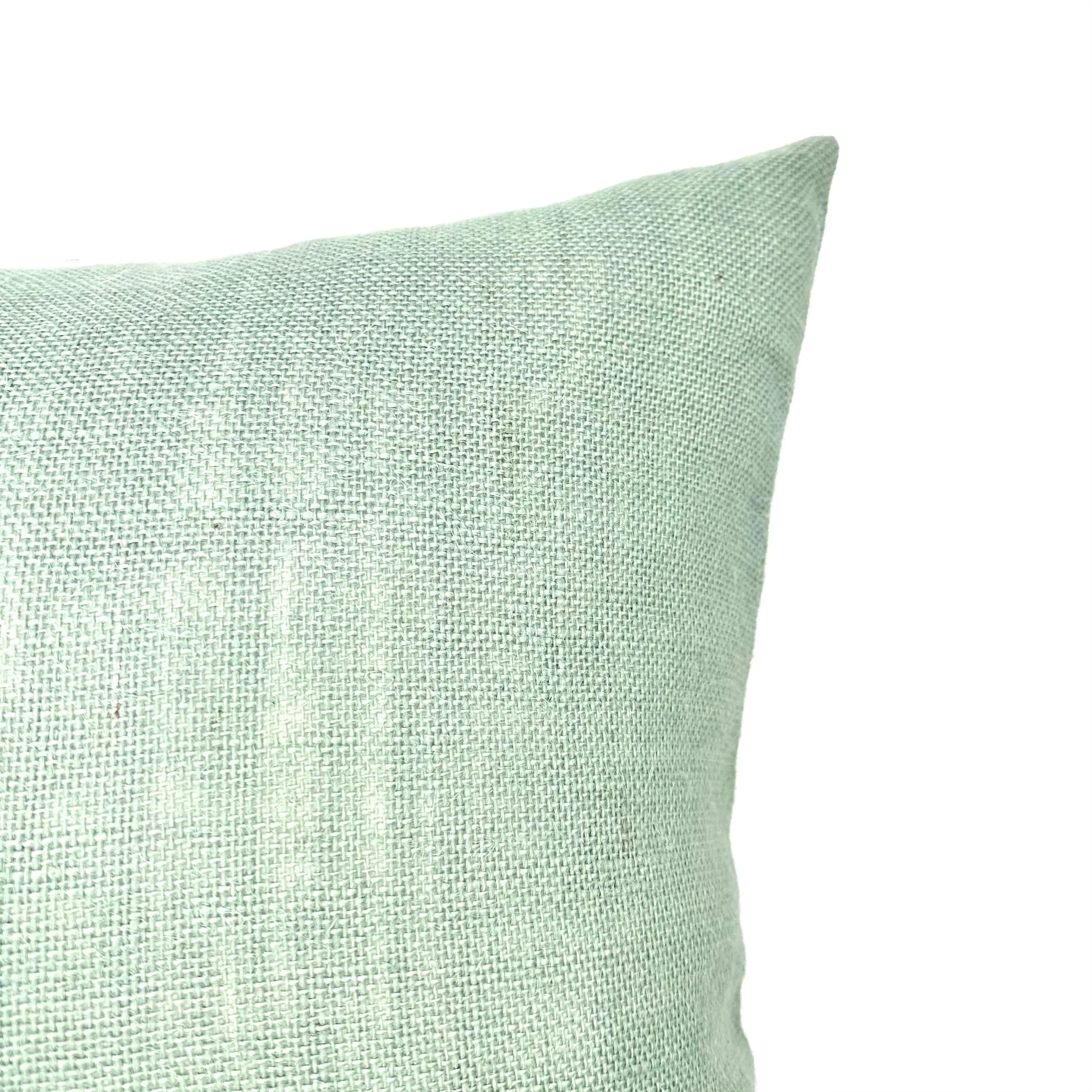 Turquoise Rustic Burlap Throw Pillow Cover 22x22